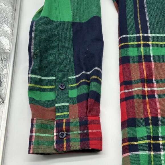 Parish Nation Men's Size 2XL Plaid Flannel Patch Long Sleeve Button Up Shirt NWT - Picture 3 of 11